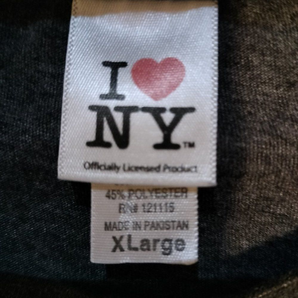 Official I LOVE NEW YORK Kids' Dark Grey Novelty Tee Shirt UNISEX Size XL - Picture 2 of 4
